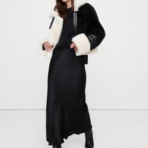 Hammered Satin Maxi Skirt