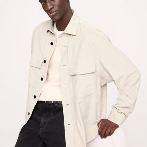 Loose-Fit Diamond Corduroy Overshirt