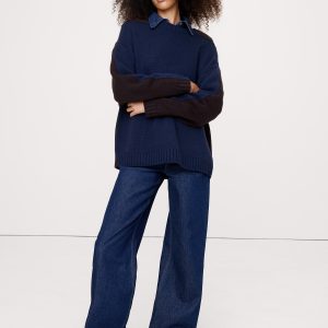 Oversized Merino-Cotton Crew-Neck Sweater