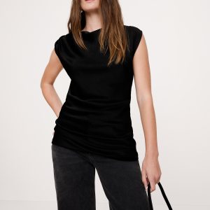 Hammered Satin Draped Top